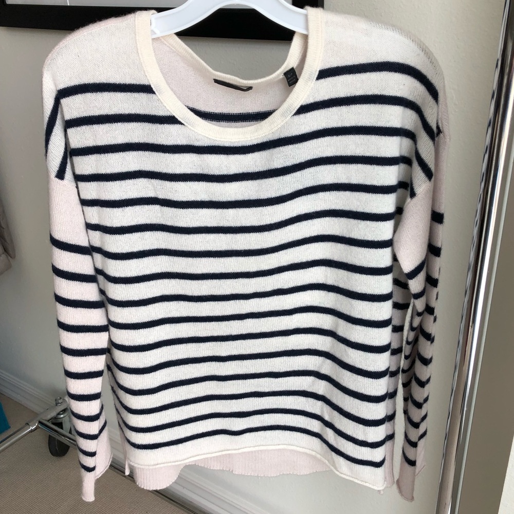 ATM Colorblock Striped Cashmere Sweater